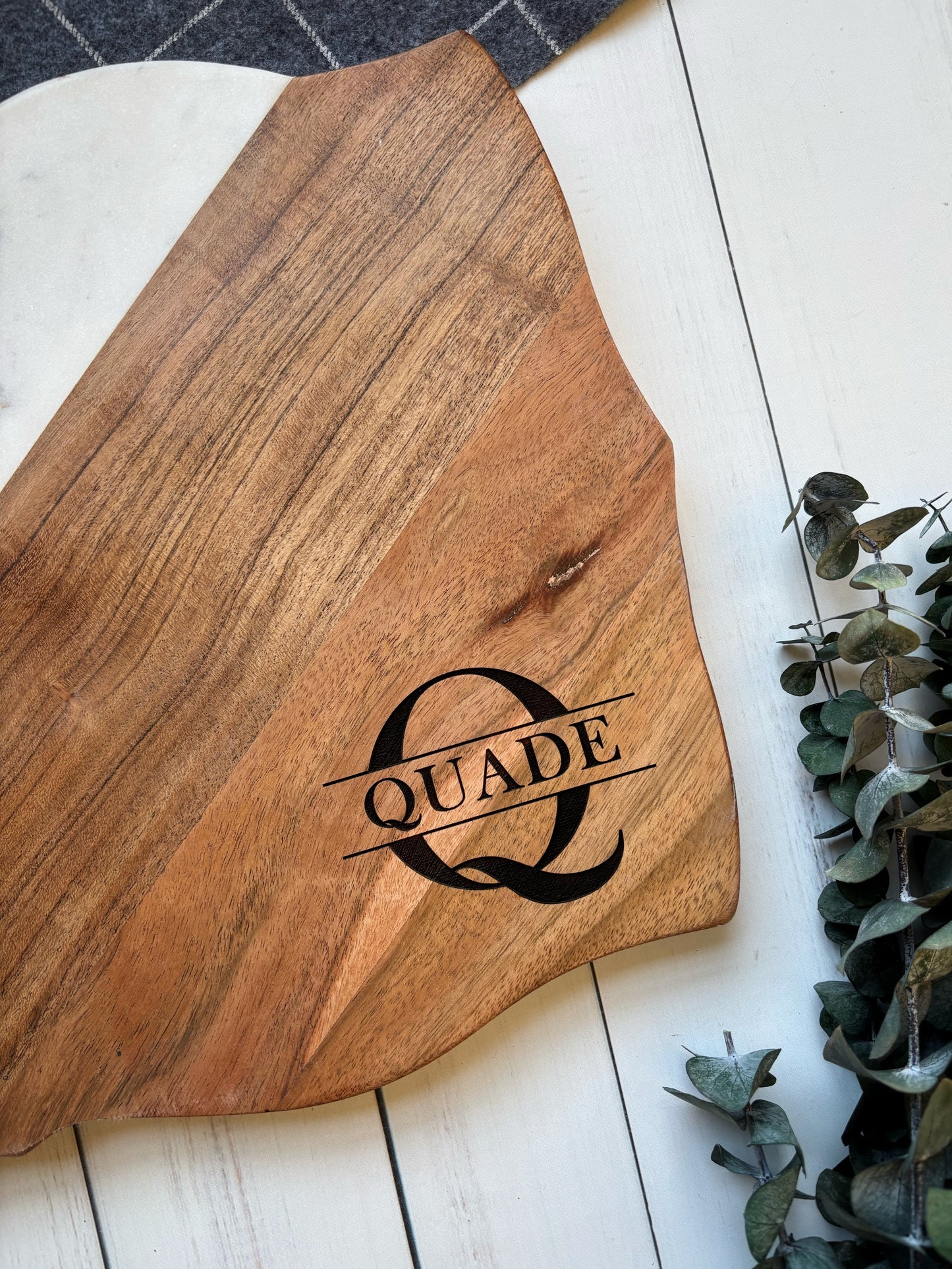 Marble and Acacia Serving Board