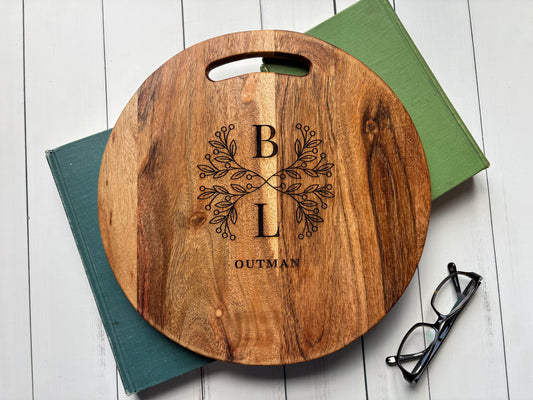 12" Acacia Round Serving Platter