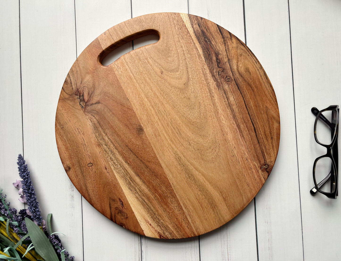 12" Acacia Round Serving Platter