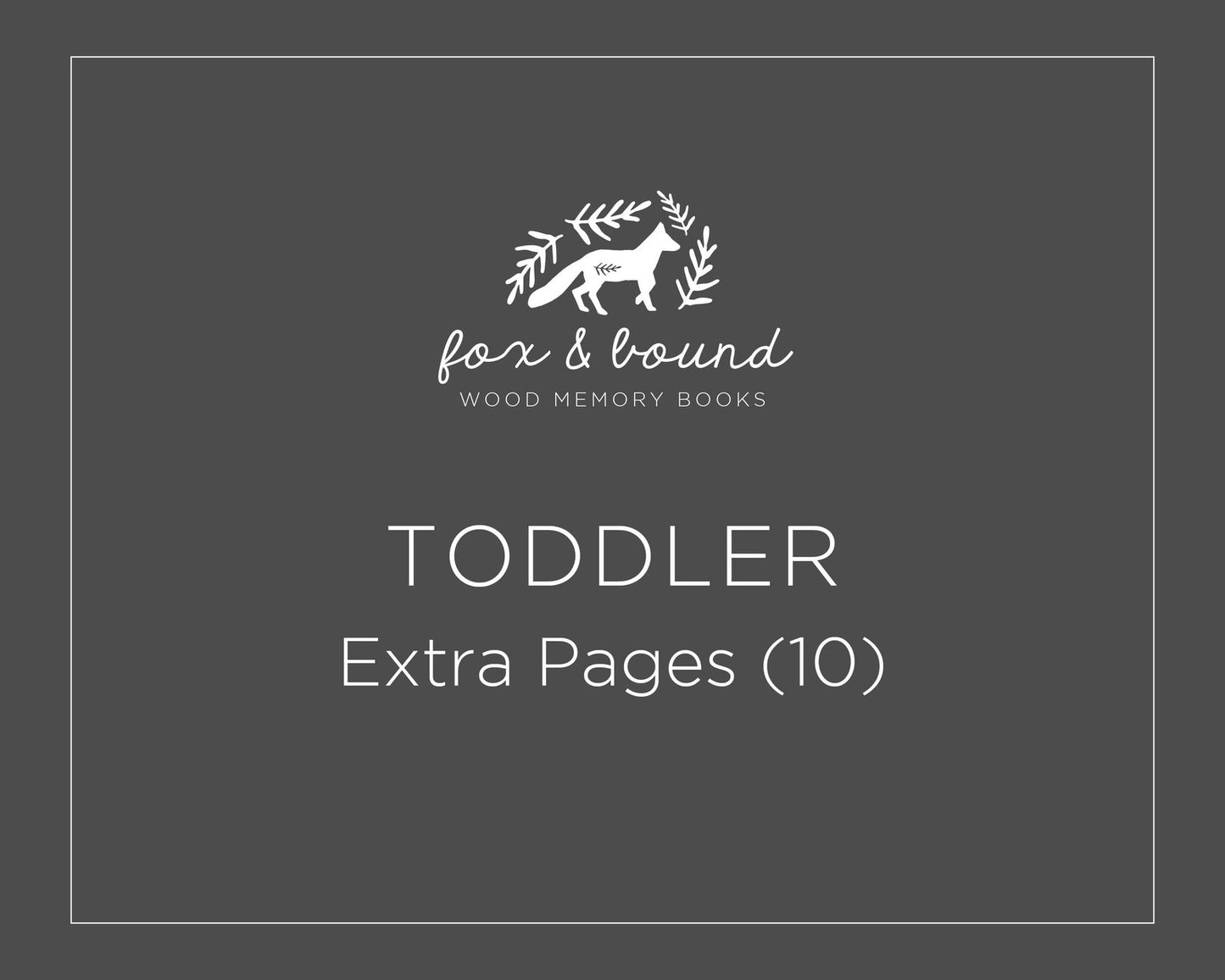 Baby Book Add-on: Toddler Pages (Ages 1-5)